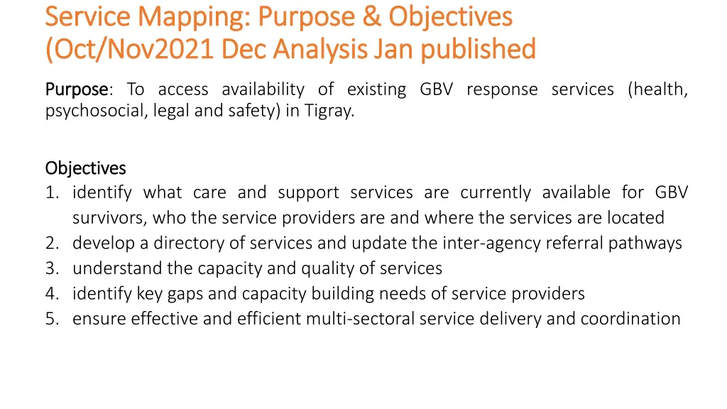 service mapping purpose objectives service