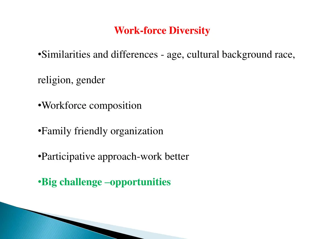 work force diversity