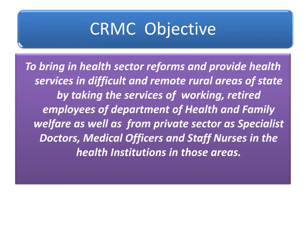 crmc objective