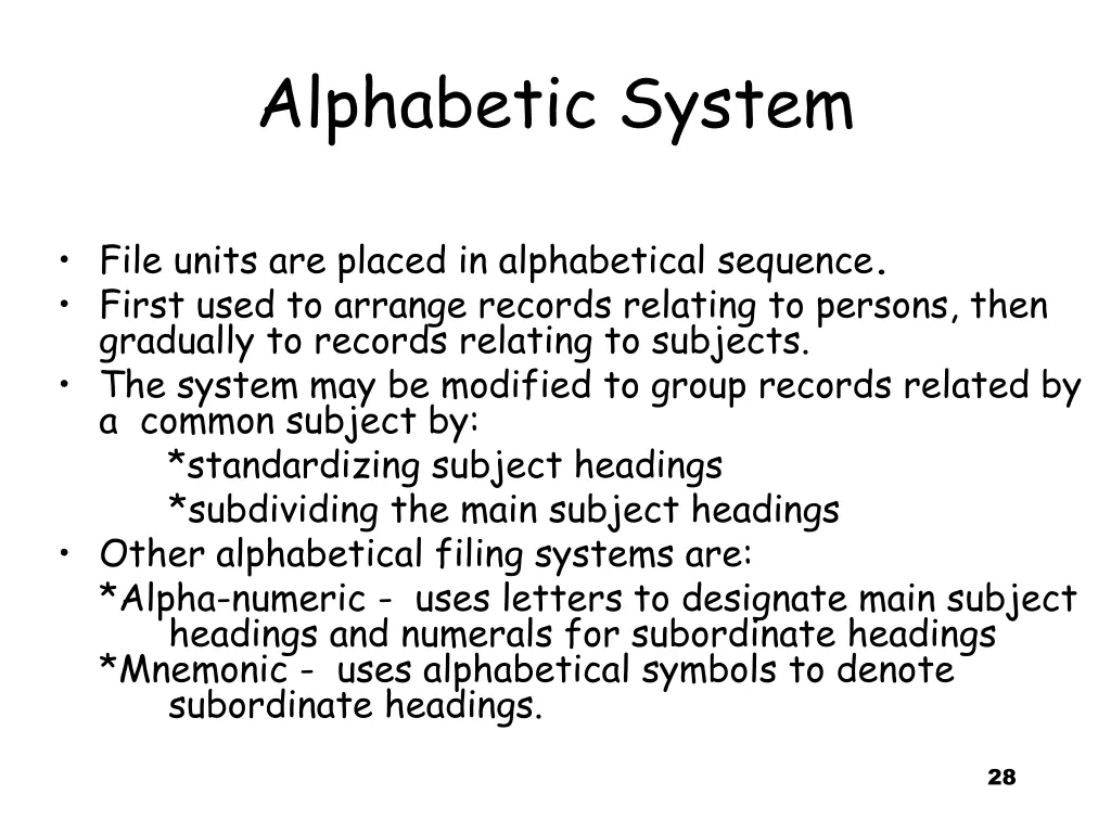 alphabetic system