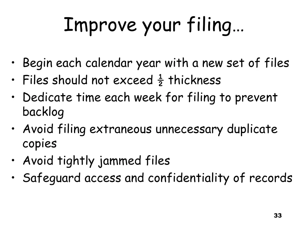 improve your filing