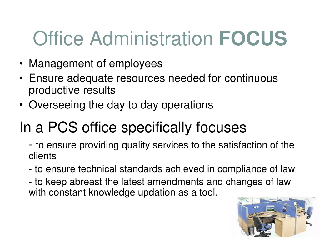 office administration focus