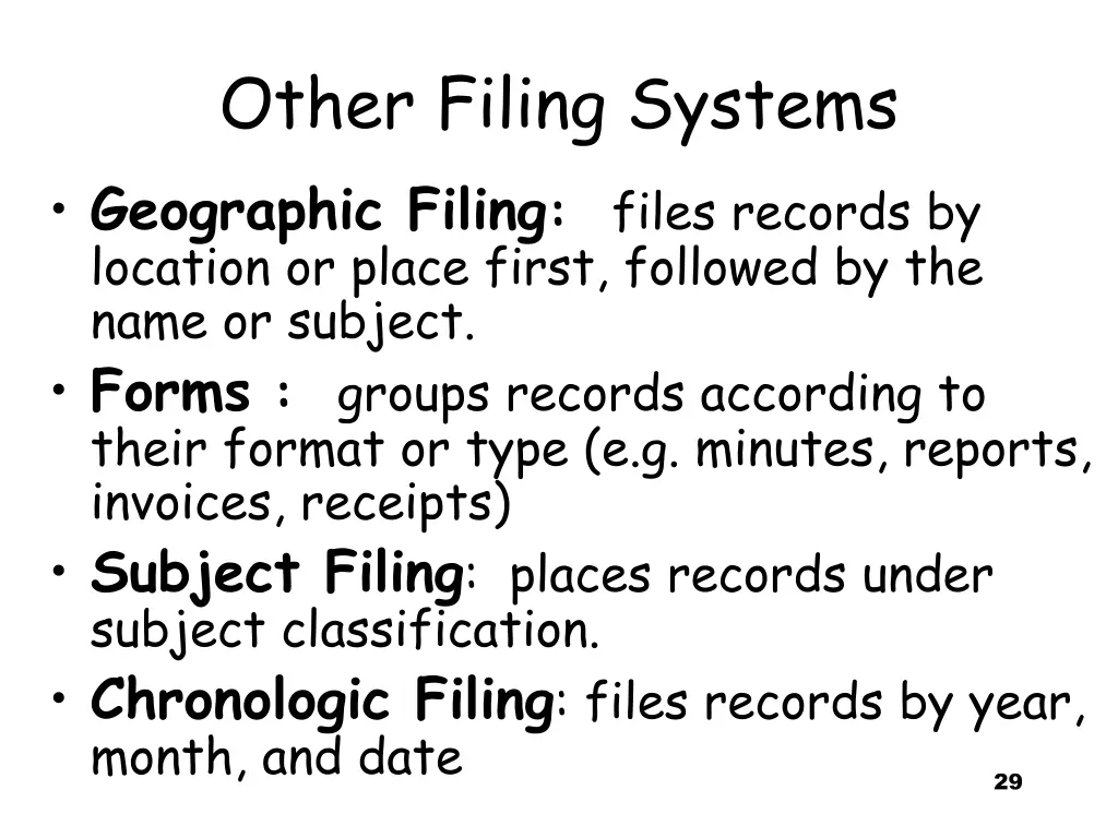 other filing systems geographic filing files