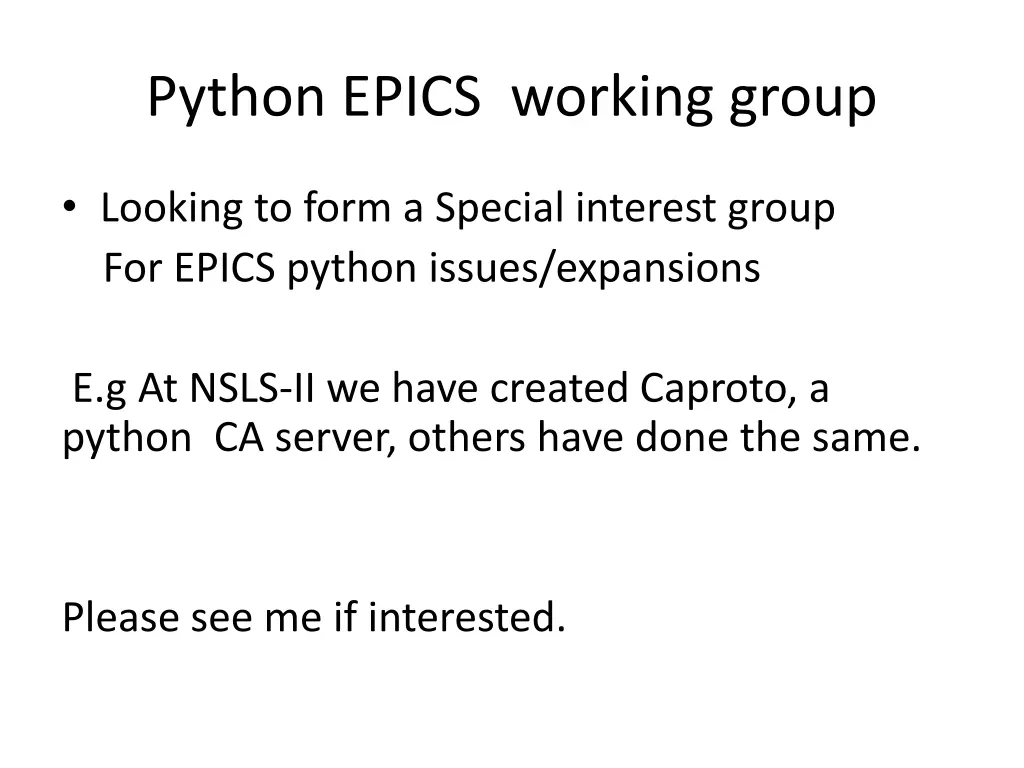 python epics working group