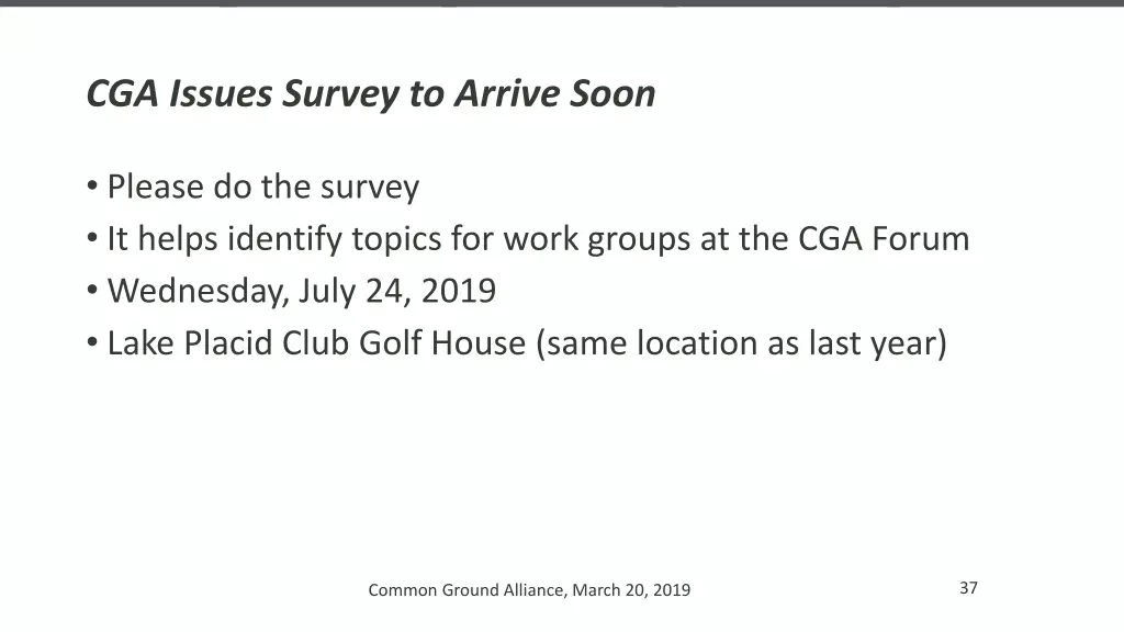 cga issues survey to arrive soon