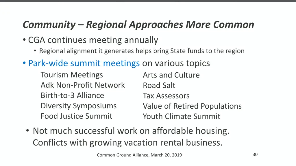 community regional approaches more common