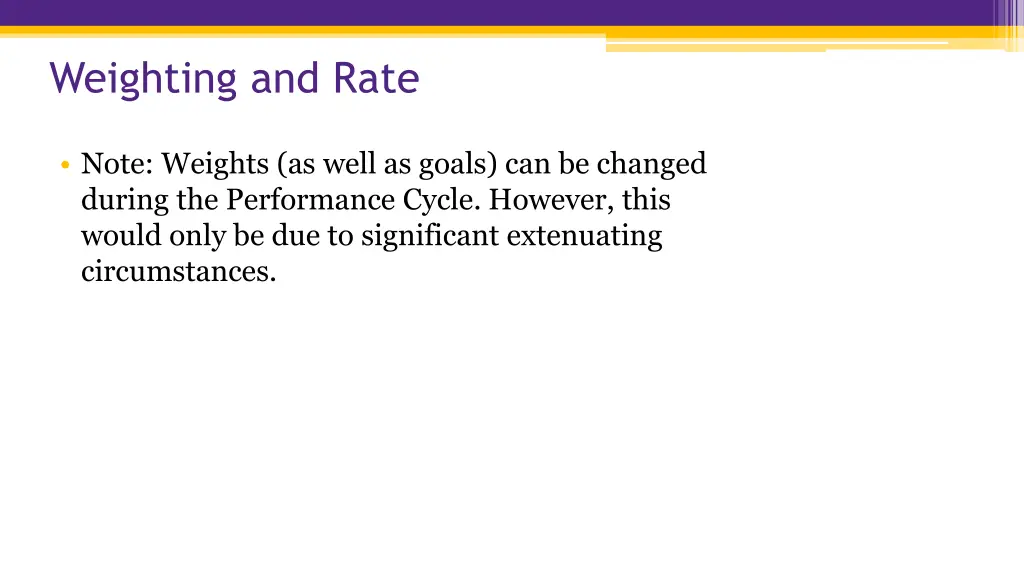 weighting and rate