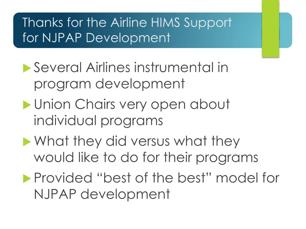 thanks for the airline hims support for njpap