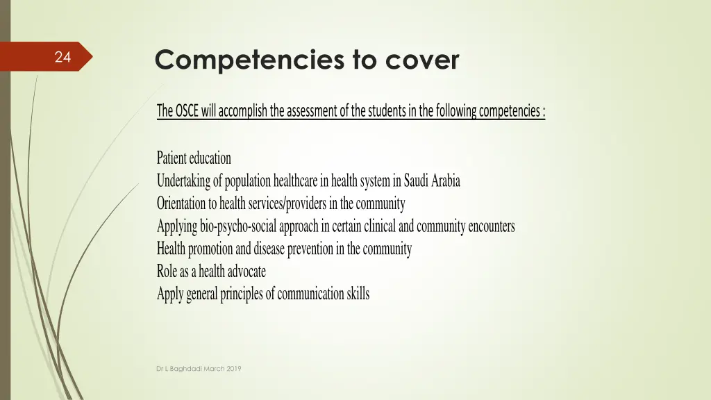 competencies to cover