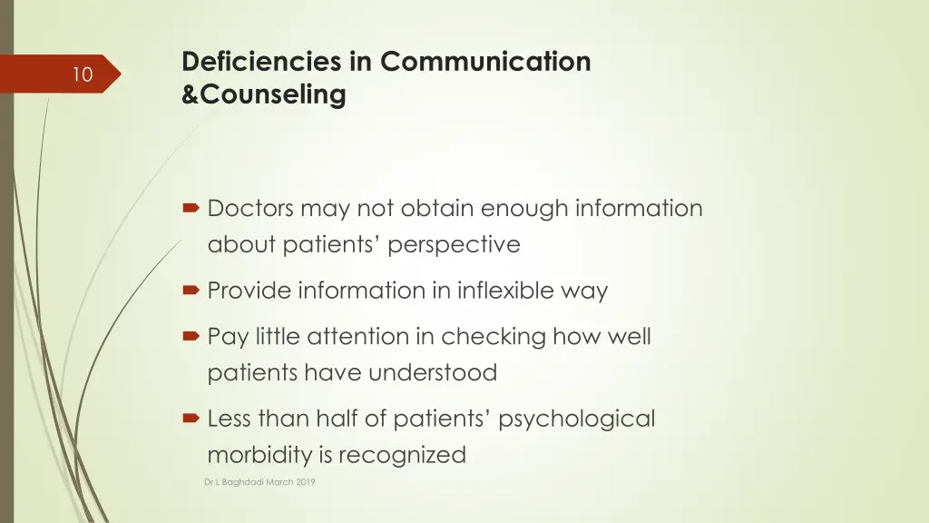 deficiencies in communication counseling