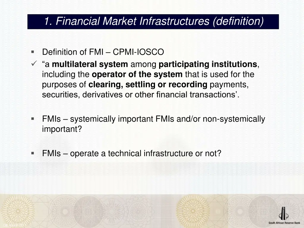 1 financial market infrastructures definition