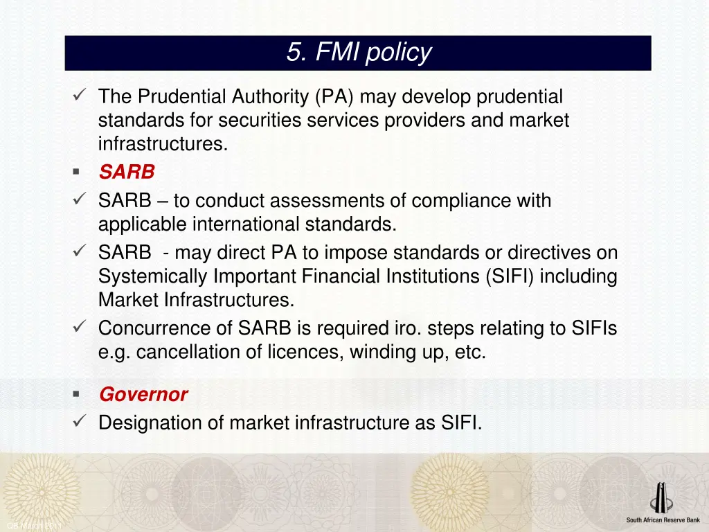 5 fmi policy