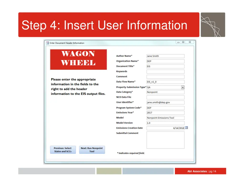 step 4 insert user information