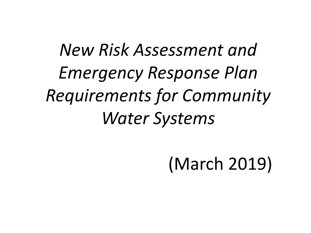 new risk assessment and emergency response plan