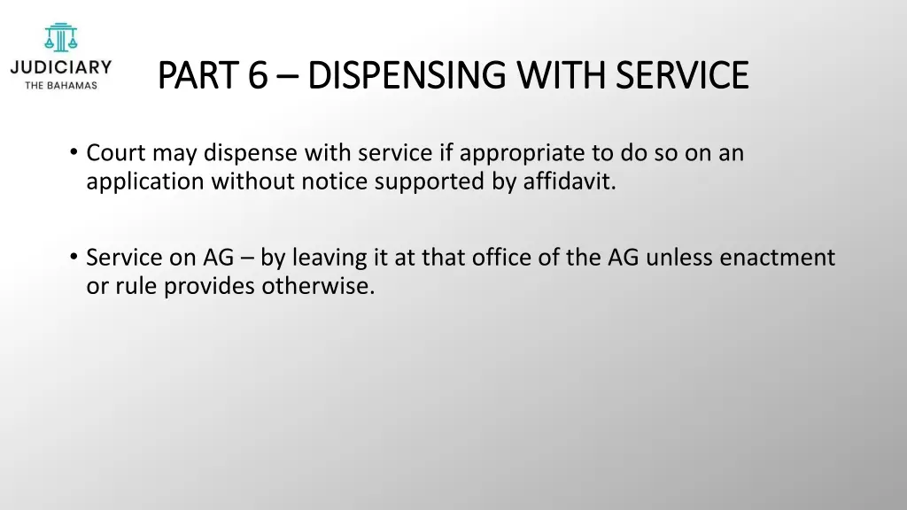 part 6 part 6 dispensing with service dispensing