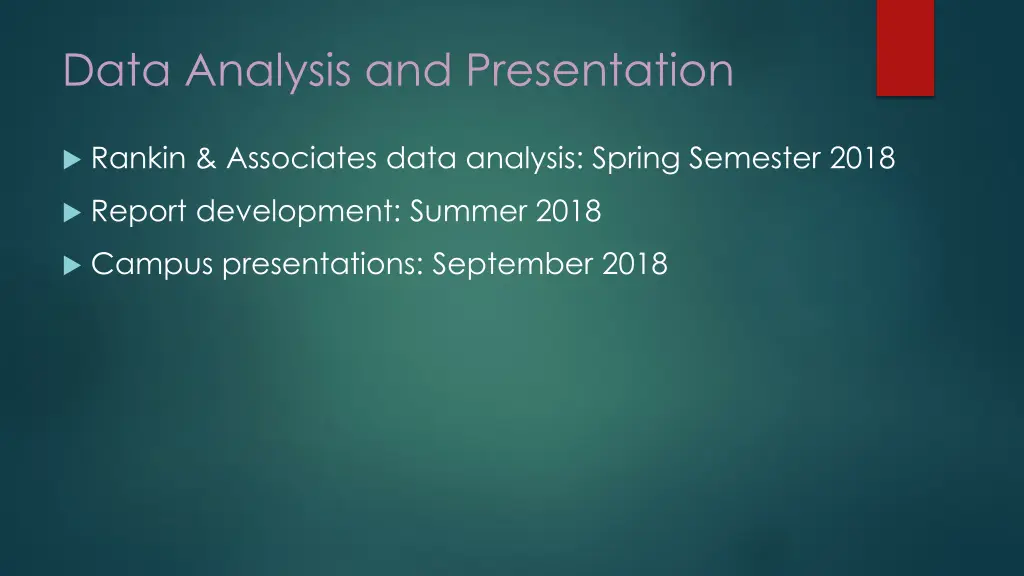 data analysis and presentation