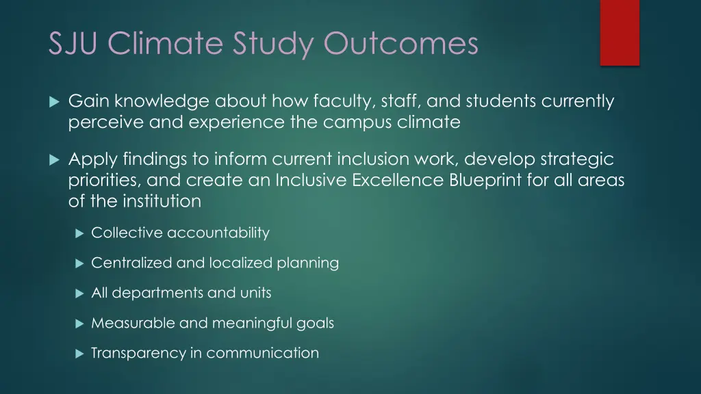 sju climate study outcomes