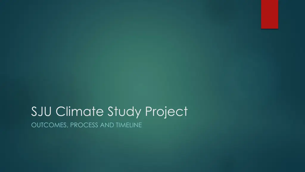 sju climate study project outcomes process