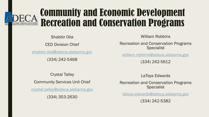 community and economic development recreation