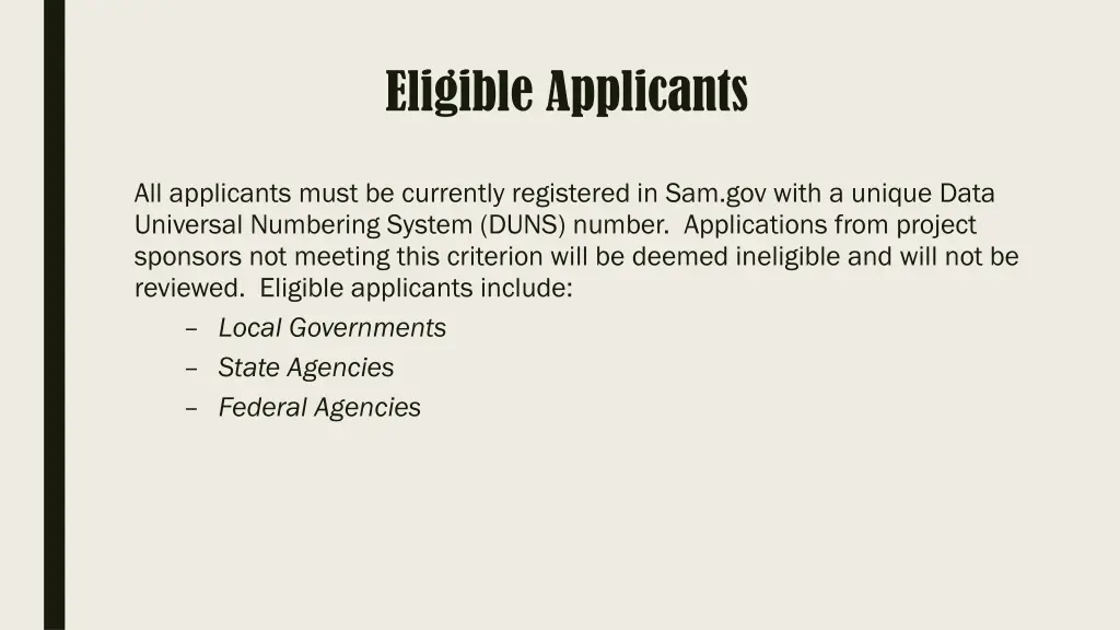 eligible applicants