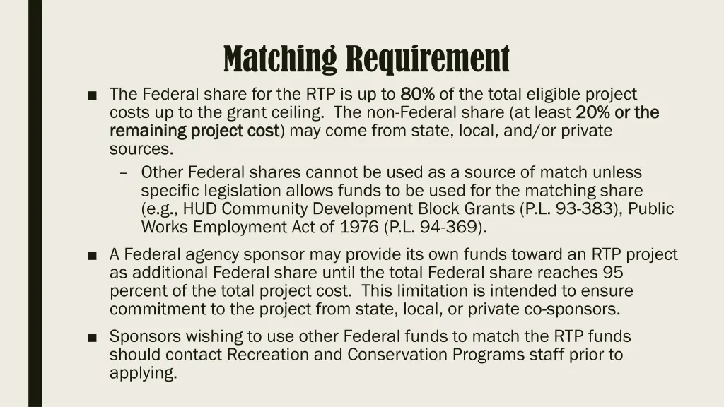 matching requirement the federal share