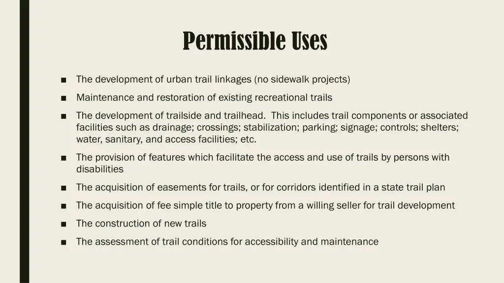 permissible uses