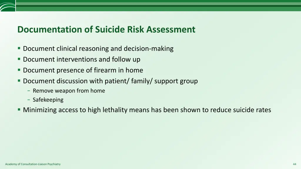 documentation of suicide risk assessment 1