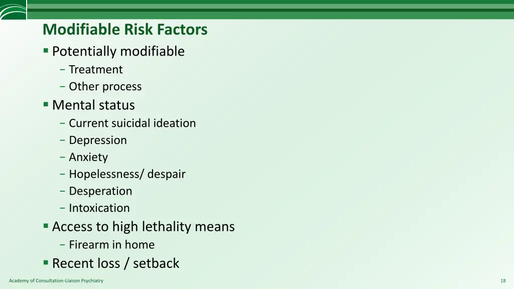 modifiable risk factors potentially modifiable