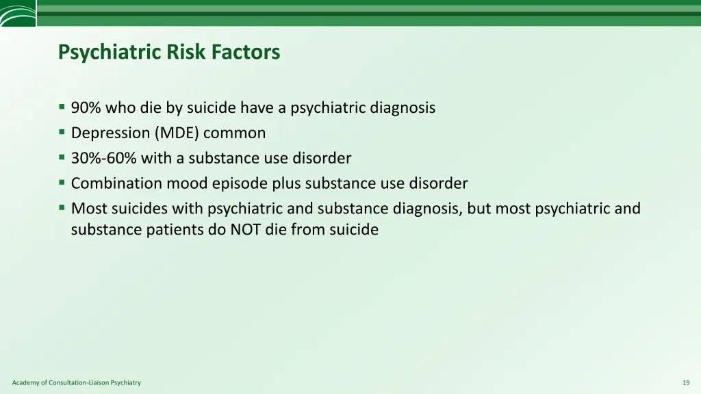 psychiatric risk factors