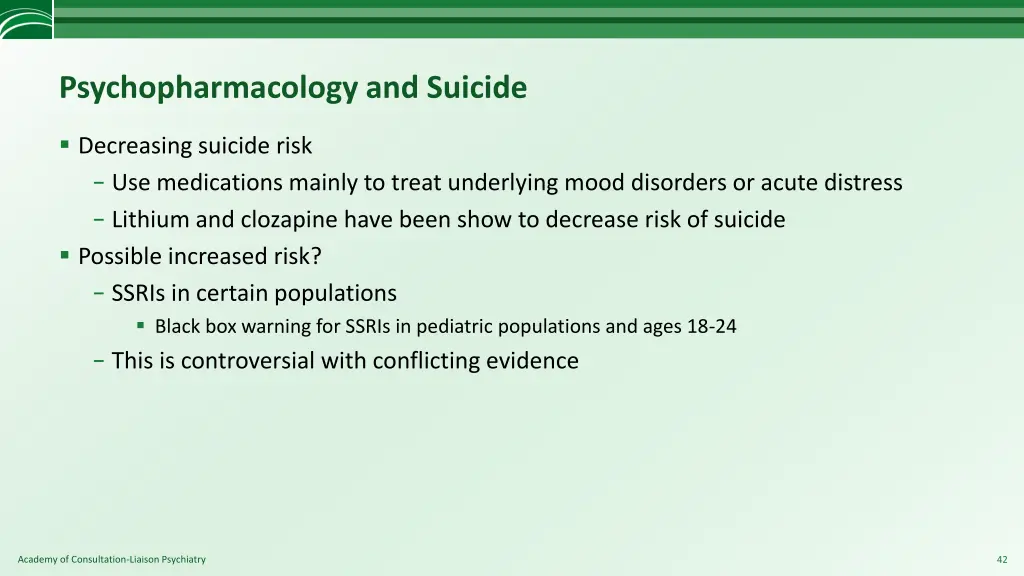 psychopharmacology and suicide