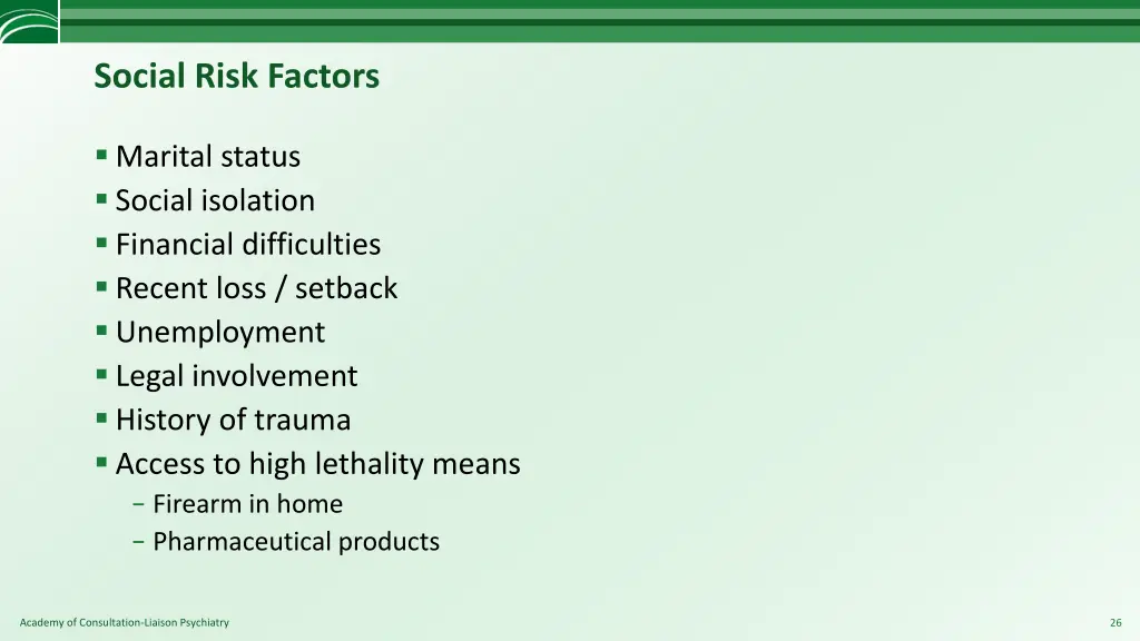 social risk factors