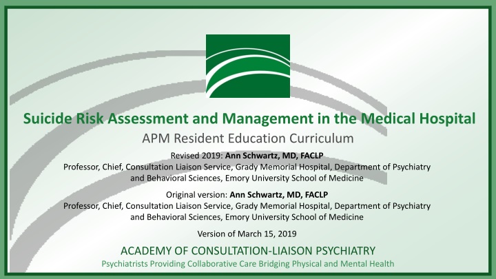 suicide risk assessment and management