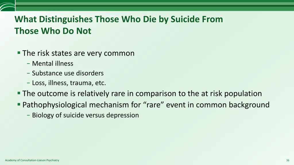 what distinguishes those who die by suicide from