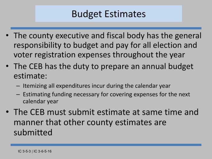 budget estimates