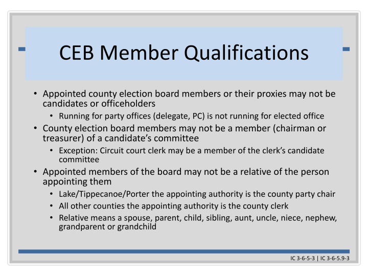 ceb member qualifications