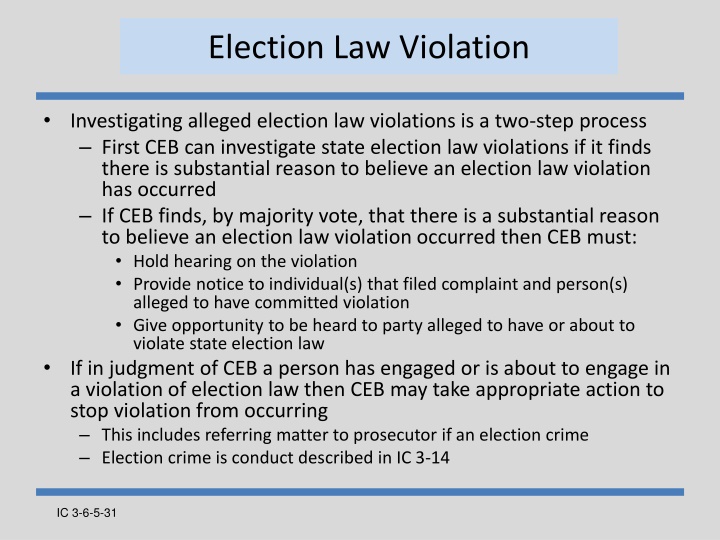 election law violation