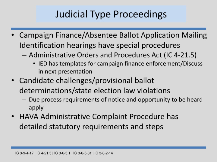 judicial type proceedings