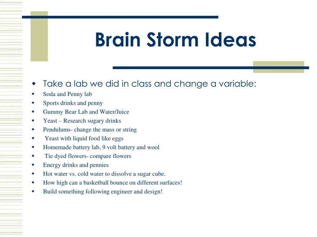 brain storm ideas