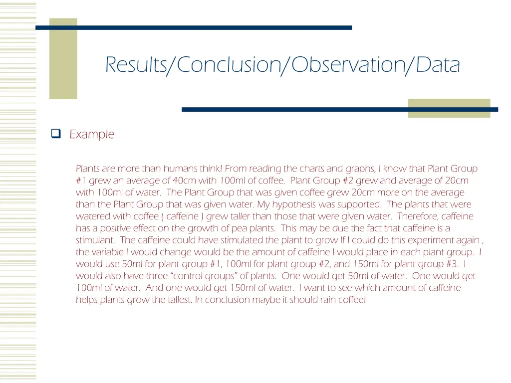 results conclusion observation data