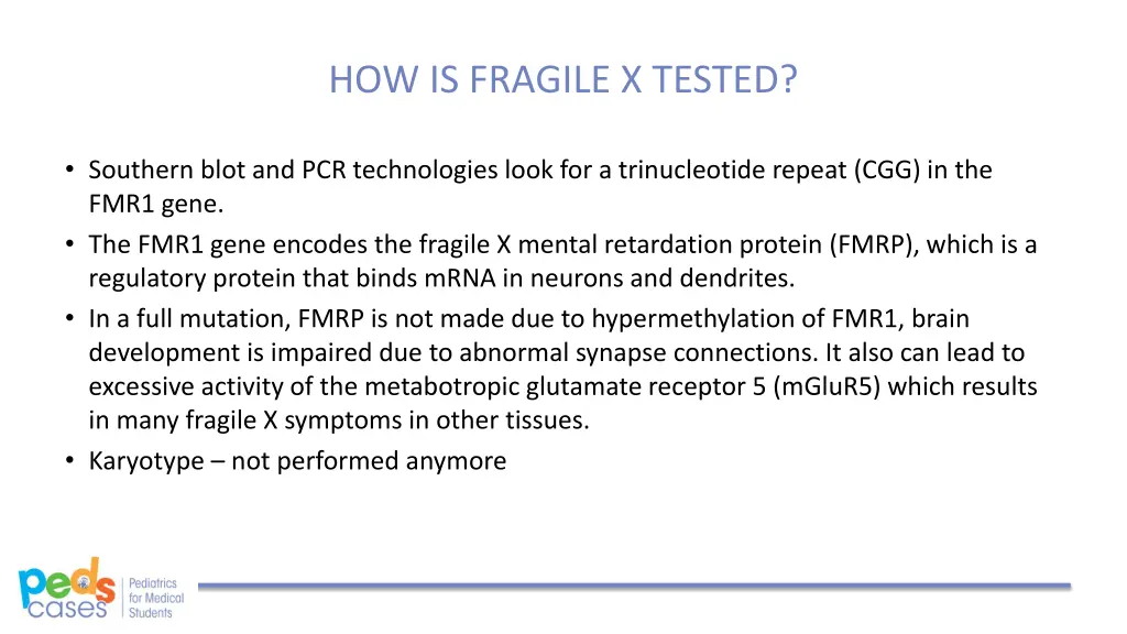 how is fragile x tested