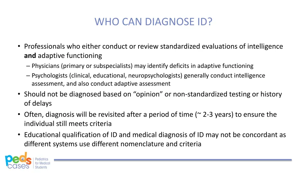 who can diagnose id