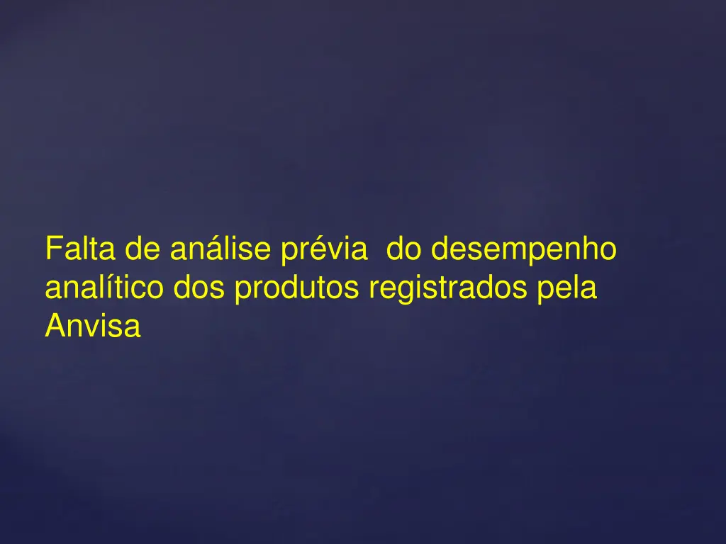 falta de an lise pr via do desempenho anal tico