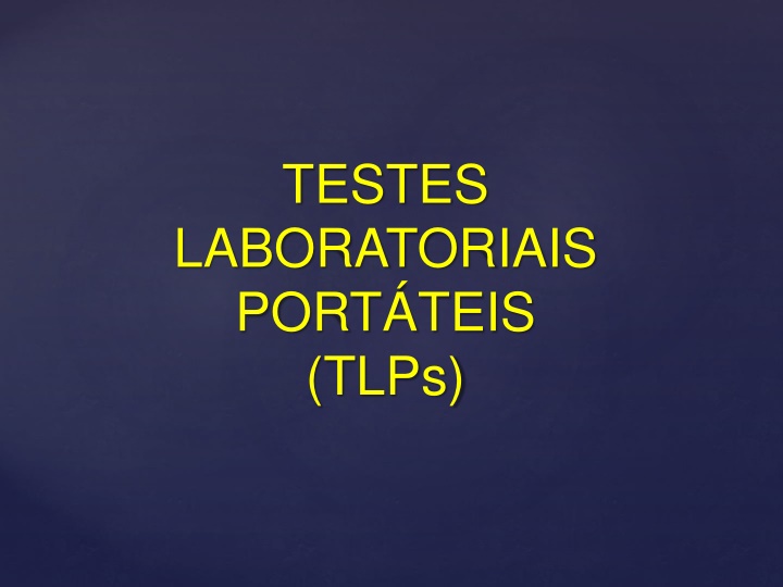 testes laboratoriais port teis tlps