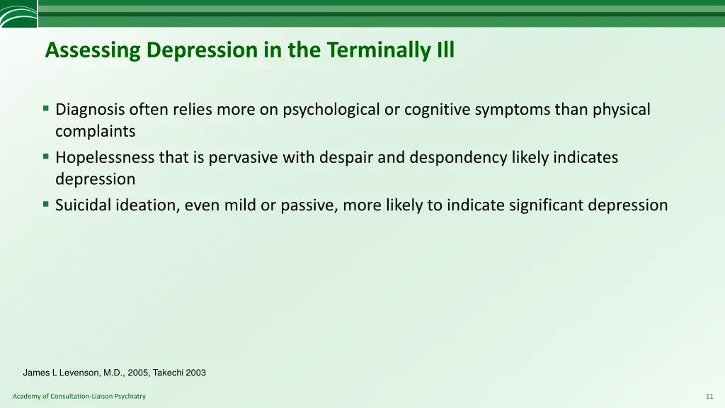 assessing depression in the terminally ill