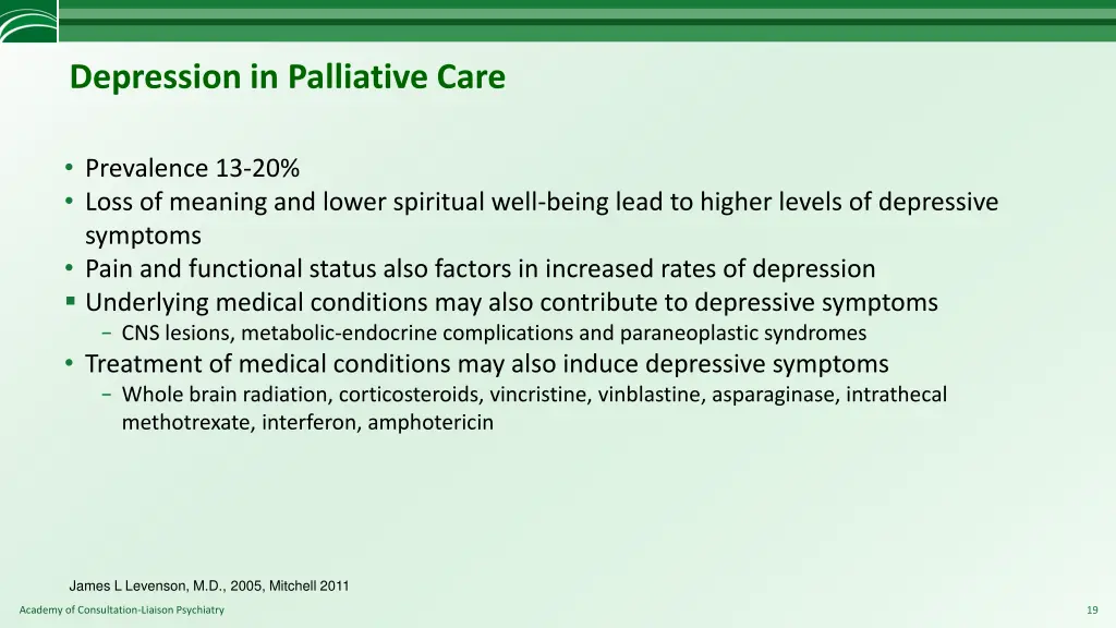 depression in palliative care