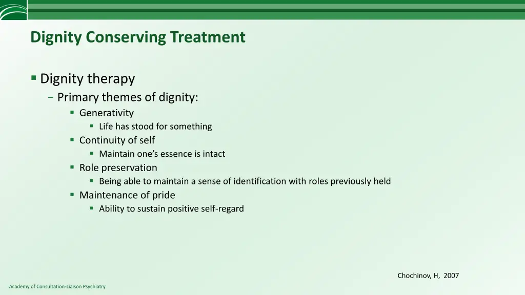 dignity conserving treatment 1