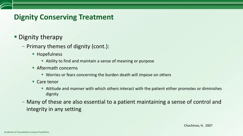 dignity conserving treatment 2