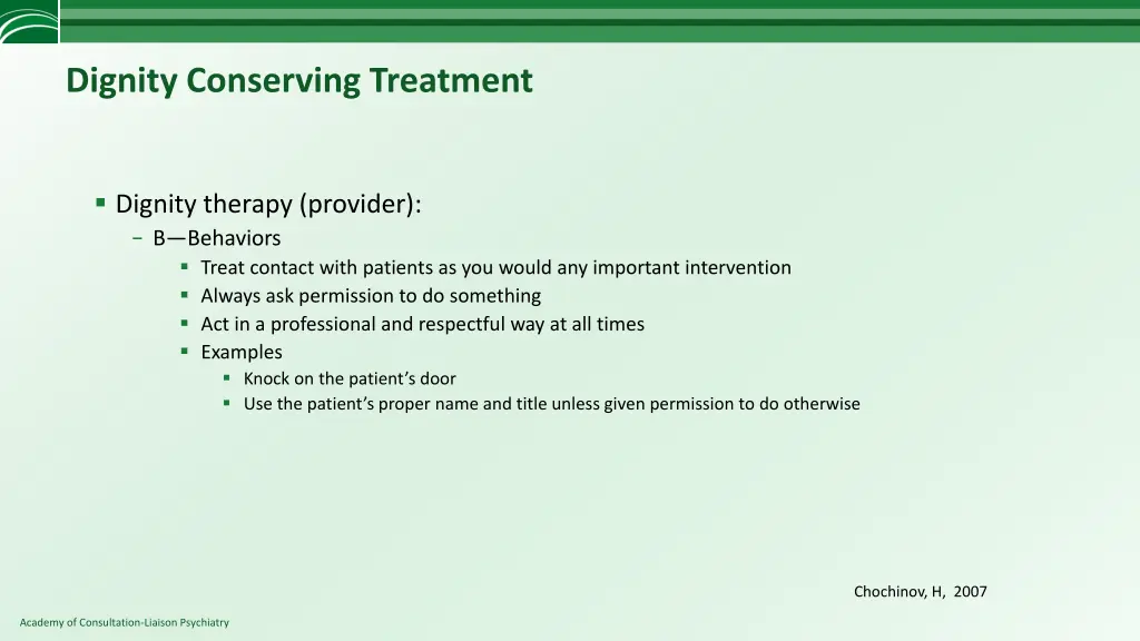 dignity conserving treatment 5