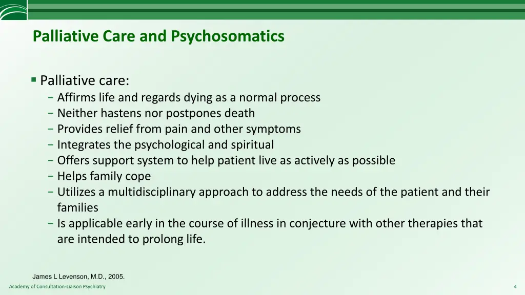 palliative care and psychosomatics 1