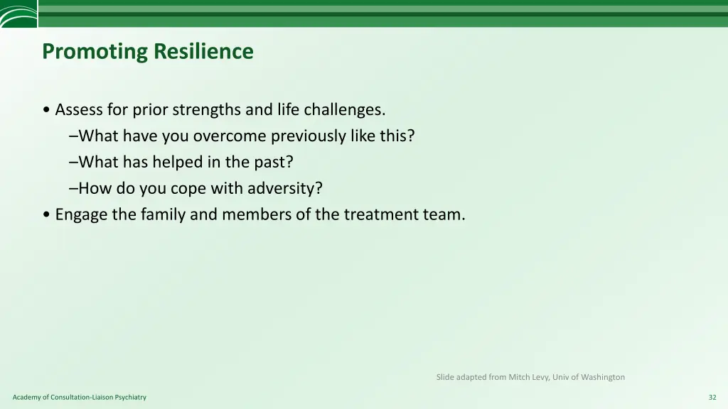 promoting resilience